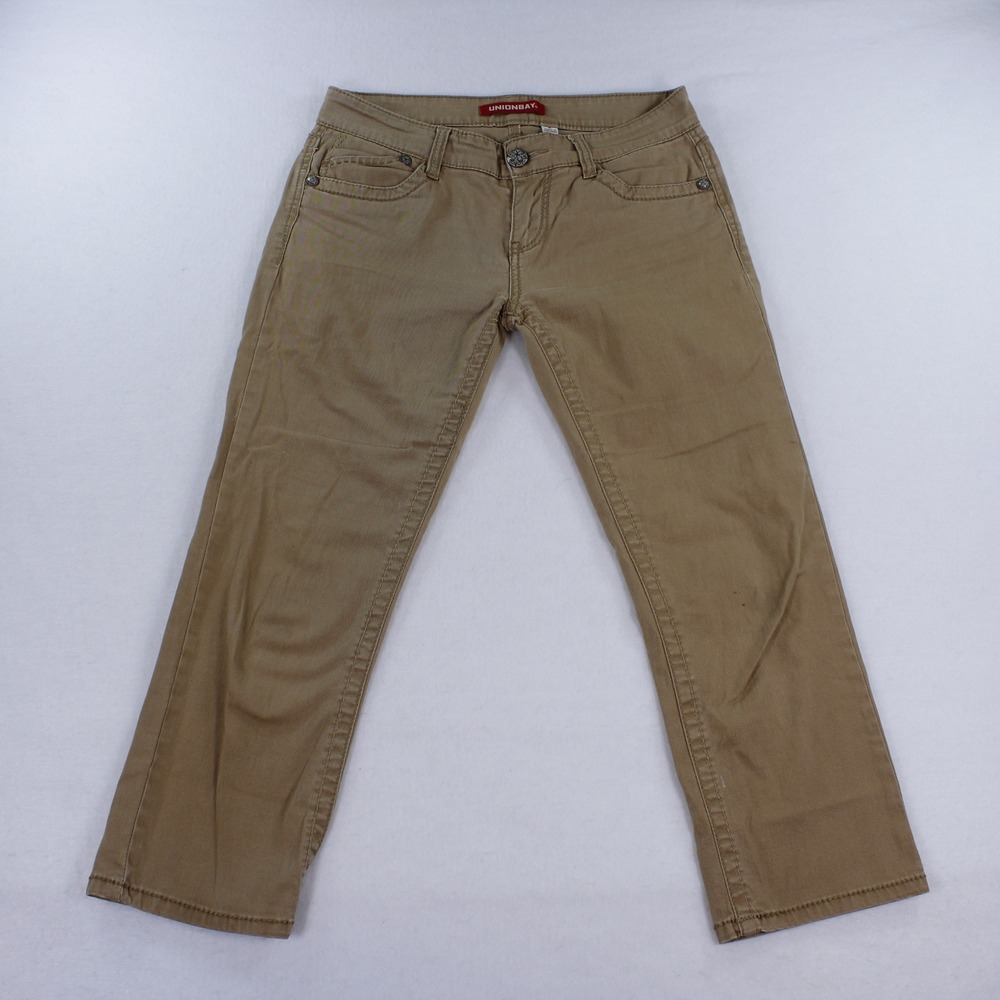 Unionbay Khaki Skinny Pants Women's Size 5 Embroidered Back Pockets Stretch